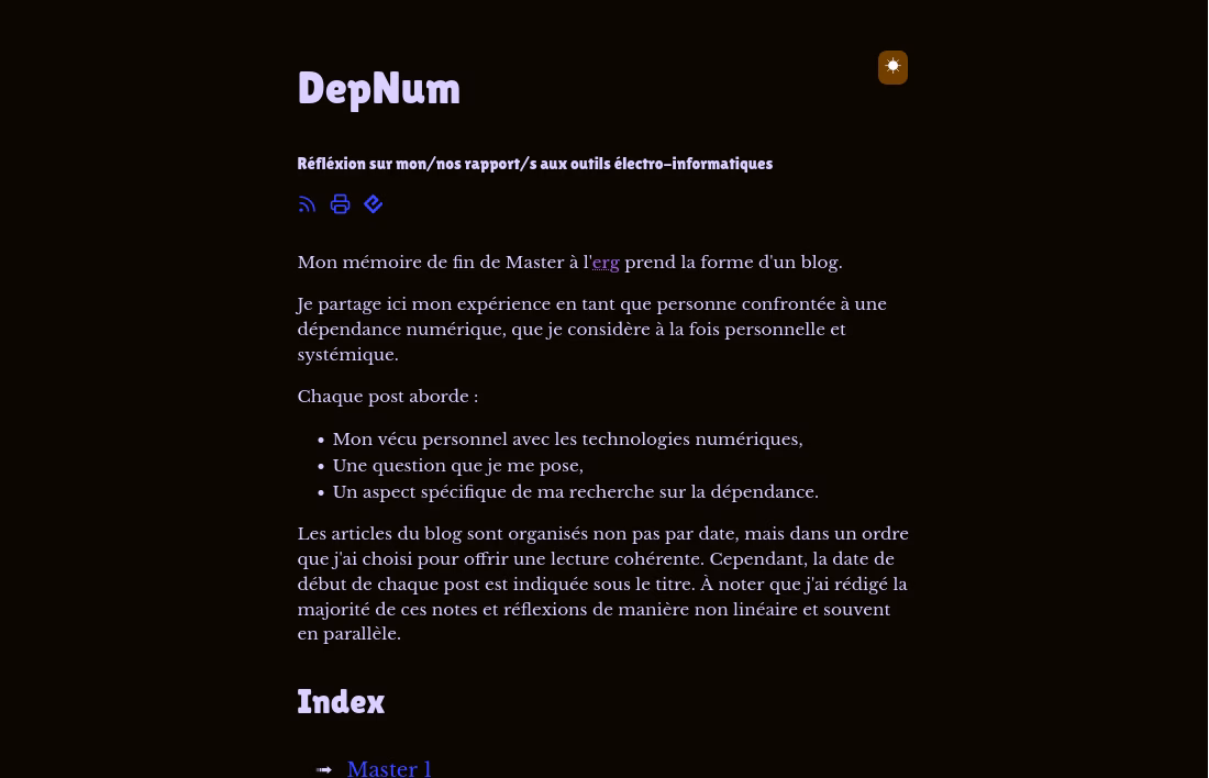A screenshot of the homepage of DepNum